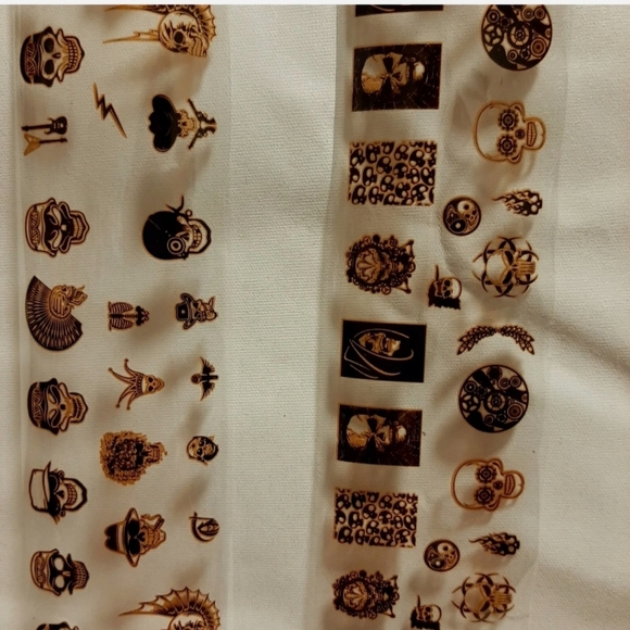 foil Nail Art  Transfer Sticker Decoration   gold skull Hallo2 - Picture 5 of 9